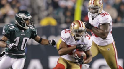 San Francisco 49ers' Shawntae Spencer (36) intercepts a pass