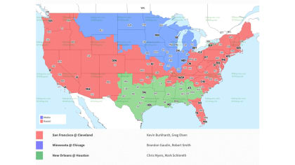 NFL coverage map Week 2: NFL TV map, broadcast info for Sunday's games