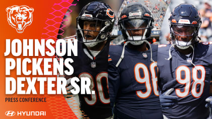 Chicago Bears linebacker Terrell Lewis (52) defensive tackle Zacch Pickens ( 96) and linebacker Trevis Gipson attempt to block a field goal in an NFL  preseason football game against the Tennessee Titans Saturday