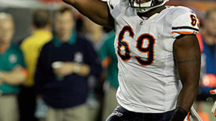 Chicago Bears defensive tackle Henry Melton (69) leaves the game