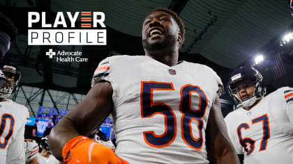 Chicago Bears linebacker Roquan Smith (58) chases a play against the  Jacksonville Jaguars during the second