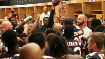 WATCH: Bears' post-game locker room celebration after win vs. Patriots