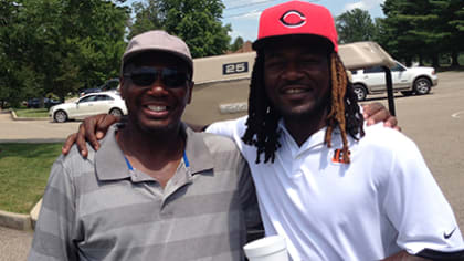 08 AUG 2010: Adam Jones of the Bengals trots onto the field before the Pro  Football Hall of Fame Game with the Cincinnati Bengals vs the Cowboys at  Fawcett Stadium in Canton