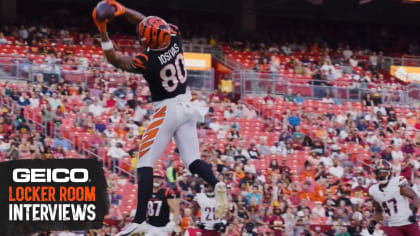 Cincinnati Bengals wide receiver Andrei Iosivas (80) getting ready