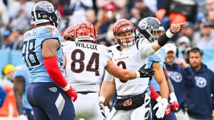 Cincinnati Bengals offensive tackle D'Ante Smith (70) warms up before the  NFL Super Bowl 56 football game against the Los Angeles Rams Sunday, Feb.  13, 2022, in Inglewood, Calif. (AP Photo/Steve Luciano