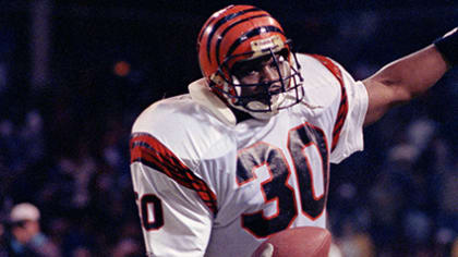 Lot Detail - 1988 Ickey Woods Cincinnati Bengals Road Jersey (MEARS LOA)