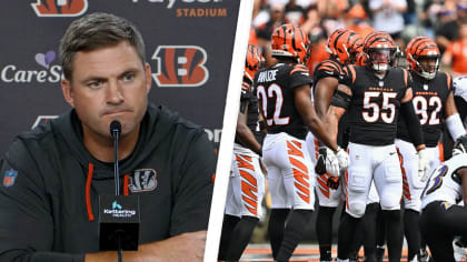 Head coach Zac Taylor of the Cincinnati Bengals looks on prior to