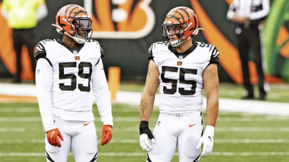 Cincinnati Bengals linebacker Markus Bailey (51) runs for the play during  an NFL football game against the Carolina Panthers, Sunday, Nov. 6, 2022,  in Cincinnati. (AP Photo/Emilee Chinn Stock Photo - Alamy