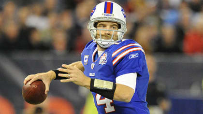 Buffalo Bills quarterback Ryan Fitzpatrick sets to throw during