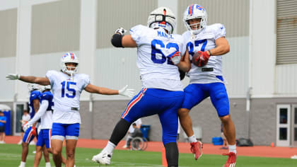 Buffalo Bills tight end Joel Wilson (48) walks off the field following an NFL  preseason football game against the Chicago Bears, Saturday, Saturday, Aug.  26, 2023, in Chicago. (AP Photo/Kamil Krzaczynski Stock