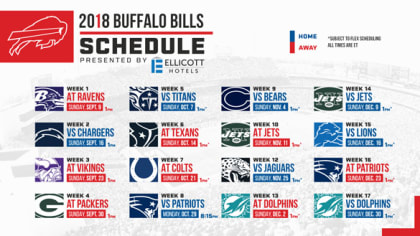 2018 Buffalo Bills regular season schedule: Everything to know - Buffalo  Rumblings