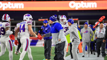 FOXBOROUGH, MA - DECEMBER 01: Buffalo Bills running back James Cook (28)  escapes a tackle during a game between the New England Patriots and the  Buffalo Bills on December 1, 2022, at