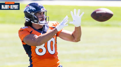 Denver Broncos tight end Greg Dulcich (80) plays against the Kansas City  Chiefs of an NFL football game Sunday, December 11, 2022, in Denver. (AP  Photo/Bart Young Stock Photo - Alamy