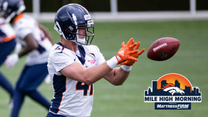 Denver Broncos linebacker Drew Sanders (41) runs against the Los Angeles  Rams of an NFL football game Saturday, Aug 26, 2023, in Denver. (AP  Photo/Bart Young Stock Photo - Alamy