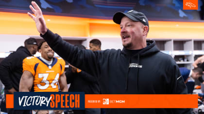 Denver Broncos safety Delarrin Turner-Yell (32) reacts after second quarter  during the NFL football game between Denver Broncos and Jacksonville  Jaguars at Wembley Stadium London, Sunday, Oct. 30, 2022. (AP Photo/Kirsty  Wigglesworth