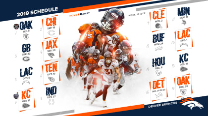 Denver Broncos 2019 Schedule: Downloadable Wallpaper