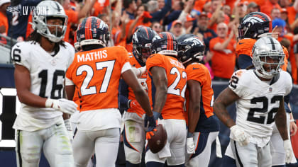 Bulldogs in the NFL - Image 34: Cleveland Browns running back Nick Chubb  (left) and his cousin Denver Broncos outside linebacker Bradley Chubb  (right) exchange jerseys following the game at Broncos Stadium