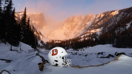 The Broncos dropped their Snowcapped white alternate helmets, which will be  worn with their orange jerseys ❄️ 