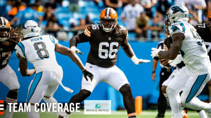 Cleveland Browns offensive linemen James Hudson III (66) participates in a  drill during an NFL football practice in Berea, Ohio, Wednesday, Aug. 4,  2021. (AP Photo/David Dermer Stock Photo - Alamy