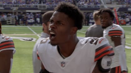 Greedy Williams intercepts Baker Mayfield during Day 2 of Browns