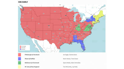 NFL Coverage Map Week 15: TV Schedule for CBS, FOX Broadcasts