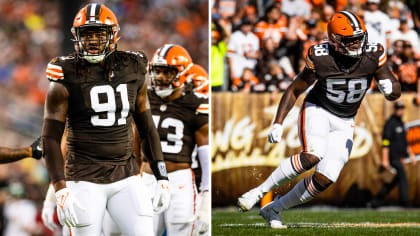 Cleveland Browns defensive end Isaiah Thomas (58) lines up for a play  during an NFL football game against the Cincinnati Bengals, Monday, Oct. 31,  2022, in Cleveland. (AP Photo/Kirk Irwin Stock Photo - Alamy