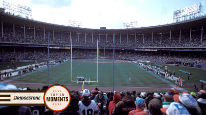 Cleveland Browns quarterback Brian Sipe takes a break during a snowfall at  a late season game at Cleveland Stadium in December, 1980. The Browns,  known then as the Karciac Kids, won the