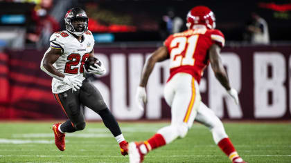 Tampa Bay Buccaneers' Cam Gill (49) runs onto the field before the NFL  Super Bowl 55 football g …