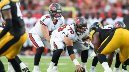 Tampa Bay Buccaneers safety Nolan Turner (34) adjusts to the play during an  NFL football game against the Miami Dolphins, Saturday, Aug. 13, 2022 in  Tampa, Fla. The Dolphins defeat the Buccaneers