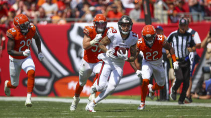 Tampa Bay Buccaneers safety Jermaine Phillips (23) celebrates after  tackling Washington Redskins tight end Chris Cooley (47). The Buccaneers  defeated the Redskins 19-13, at Raymond James Stadium in Tampa, Florida,  Sunday, November