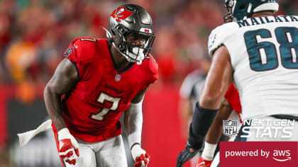 Tampa Bay Buccaneers linebacker Devin White (45) leaves the field after an  NFL football game against the Minnesota Vikings, Sunday, Sept. 9, 2023 in  Minneapolis. Tampa Bay won 20-17. (AP Photo/Stacy Bengs