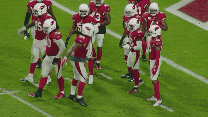 Arizona Cardinals linebacker Markus Golden (44) reacts after a defensive  stop during an NFL football game against the Cleveland Browns, Sunday, Oct.  17, 2021, in Cleveland. (AP Photo/Kirk Irwin Stock Photo - Alamy