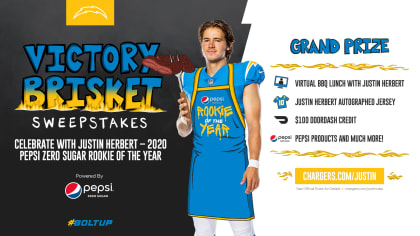 Join Pepsi and the Los Angeles Chargers in Celebrating Pepsi Zero Sugar NFL  Rookie of the Year, Quarterback Justin Herbert!