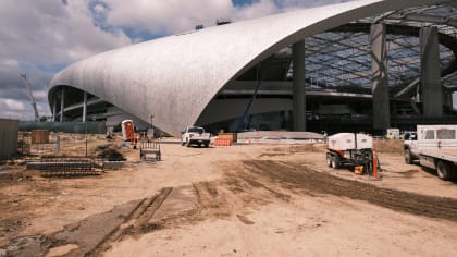 LA Stadium reaches milestone with completion of outer shell of