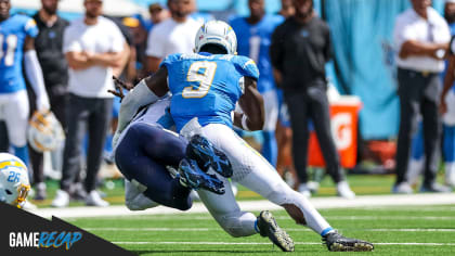 Los Angeles Chargers defensive end Isaac Rochell (98) reacts on the field  during an NFL football game against the Green Bay Packers, Sunday, November  3, 2019 in Carson, Calif. The Chargers defeated