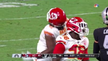 Kansas City Chiefs defensive tackle Derrick Nnadi (91) is seen on the  sideline during an NFL