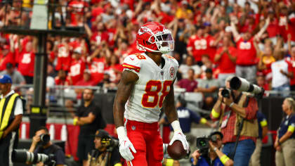 Kansas City Chiefs tight end Jody Fortson (88) walks back to the locker  room before an NFL football game against the Los Angeles Chargers, Sunday,  Nov. 20, 2022, in Inglewood, Calif. (AP