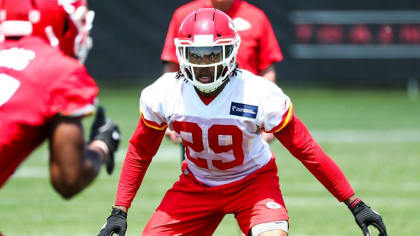 Kansas City Chiefs defensive tackle Derrick Nnadi (91) is seen on the  sideline during an NFL