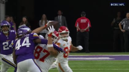 A Kansas City Chiefs helmet sits on the sideline during the game