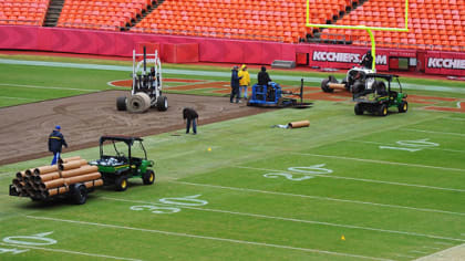 Kansas City Chiefs lay fresh sod at Arrowhead Stadium