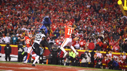 Kansas City Chiefs place kicker Harrison Butker kicks the winning field  goal with eight seconds left in the game giving the Chiefs a 38-35 victory  in