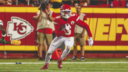 Kansas City Chiefs cornerback Trent McDuffie forces Detroit Lions wide  receiver Marvin Jones Jr. into a red-zone fumble recovered by Chiefs safety  Bryan Cook