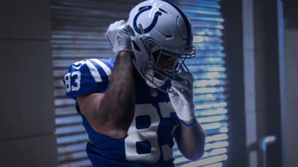 Indianapolis Colts tight end Kylen Granson celebrates first care