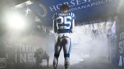 Indianapolis Colts defensive back Rodney Thomas II (25) looks to