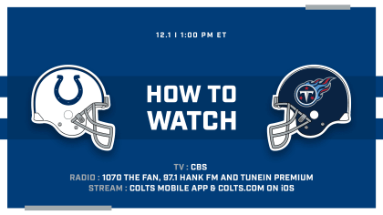 Colts at Titans, Thursday Night Football: Game time, TV channel