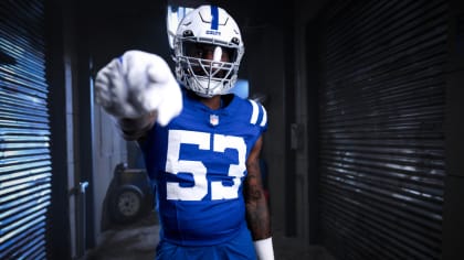 Indianapolis Colts football 53 Shaquille Leonard player pose