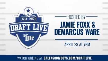 CowboysNation, tune in on Thursday, April 23 at 7PM CT as Jamie Foxx and  DeMarcus Ware host Cowboys Draft Live presented by Miller Lite! 