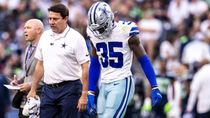 Dallas Cowboys quarterback Cooper Rush (10) celebrates after a touchdown  during an NFL football game against the Washington Commanders, Sunday, Oct.  2, 2022, in Arlington. (AP Photo/Tyler Kaufman Stock Photo - Alamy