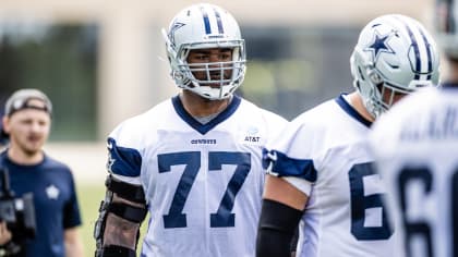 Dallas Cowboys rookie guard Connor McGovern (66) participates in drills  during a NFL football mini camp at the team's training facility in Frisco,  Texas, Friday, May 10, 2019. (AP Photo/Tony Gutierrez Stock