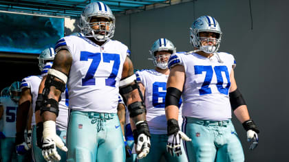 Dallas Cowboys center Tyler Biadasz (63) is seen during an NFL football  game against the Tampa Bay Buccaneers, Sunday, Sept. 11, 2022, in  Arlington, Texas. Tampa Bay won 19-3. (AP Photo/Brandon Wade